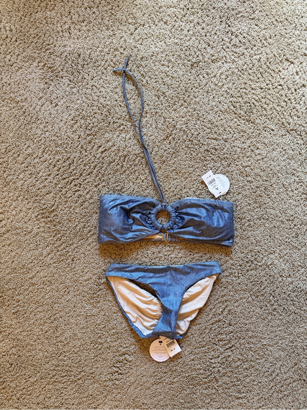 PQ Swim Rosie Ring Bandeu Bikini Set. Top- D. Bottom-XS. Bottom could fit S/M